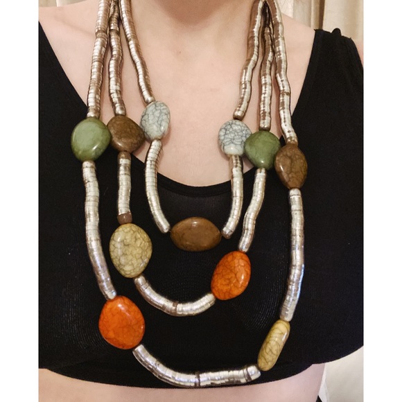 Huge Vintage Boho Statement Necklace - Picture 2 of 7